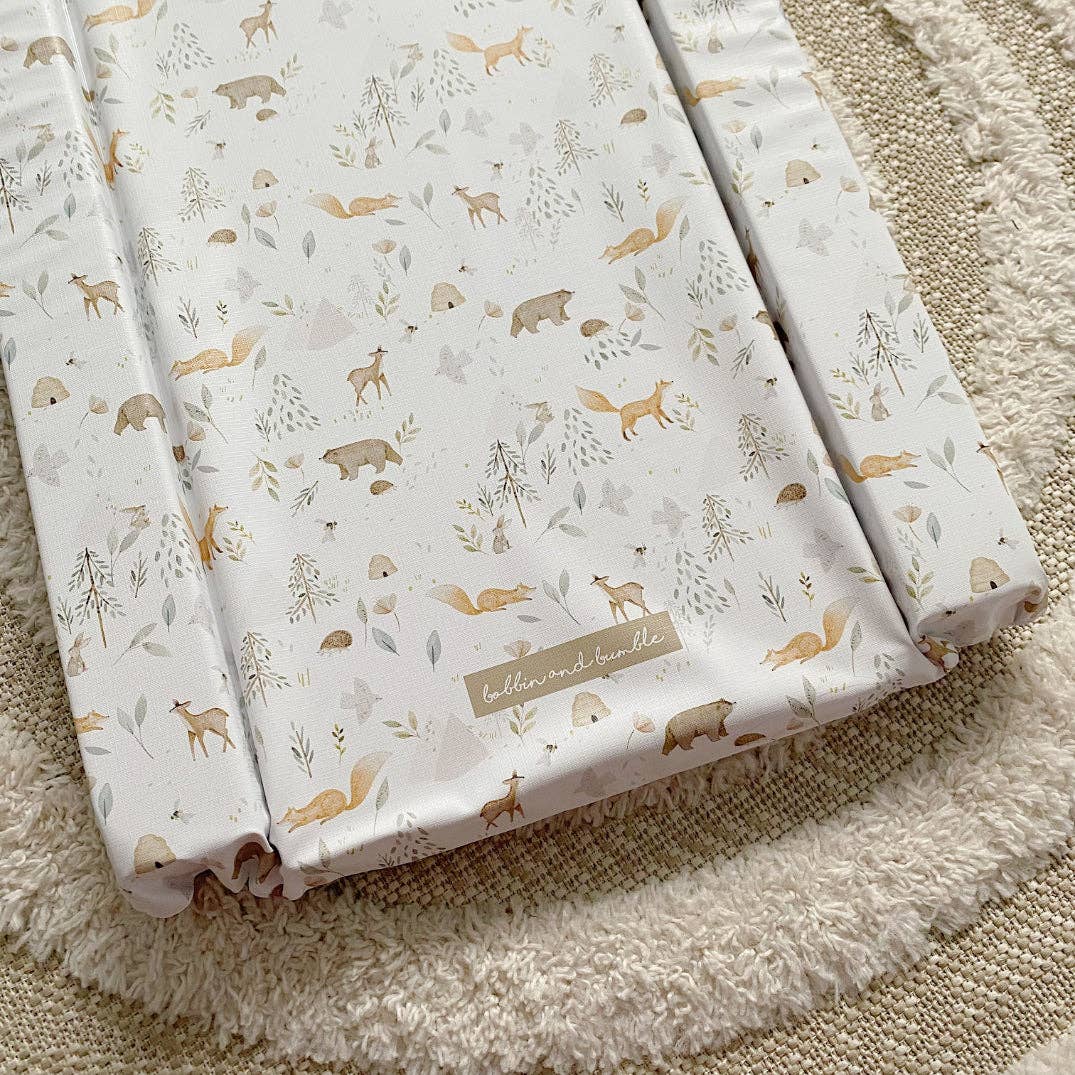 Baby Changing Mat | Woodland Animals Print | Handmade UK