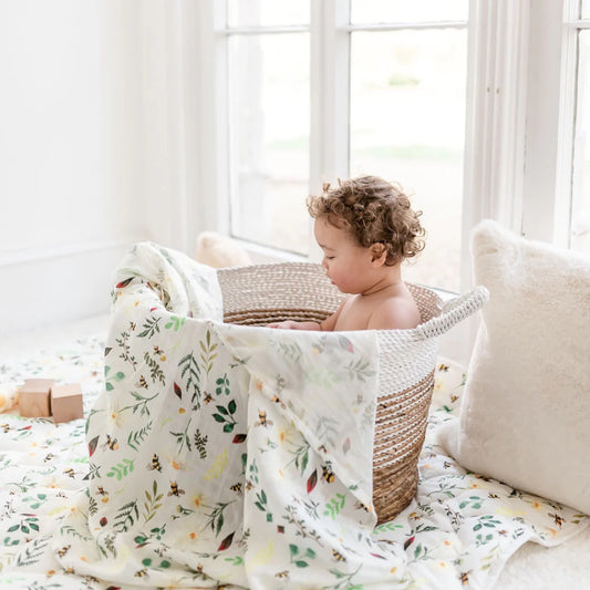 The Gilded Bird X-Large Muslin Swaddle- Wild Bees