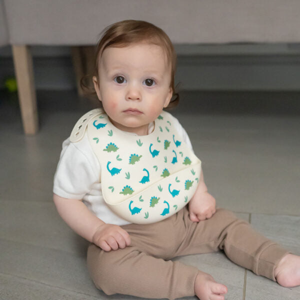 Ziggle Catch It Silicone Bib Dinosaur