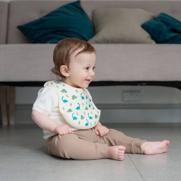 Ziggle Catch It Silicone Bib Dinosaur