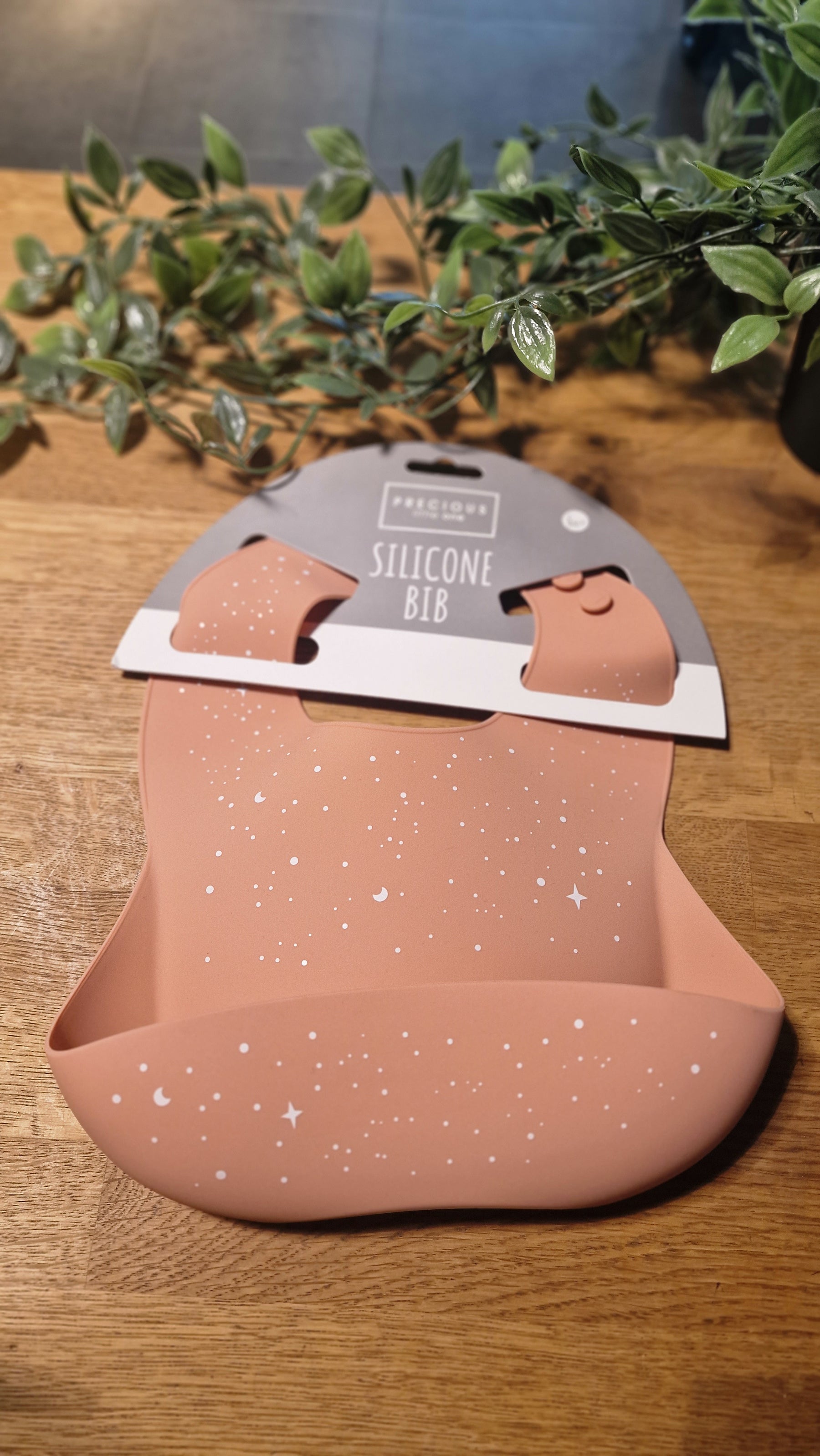 Precious Little One Silicone Bib Moons and Stars