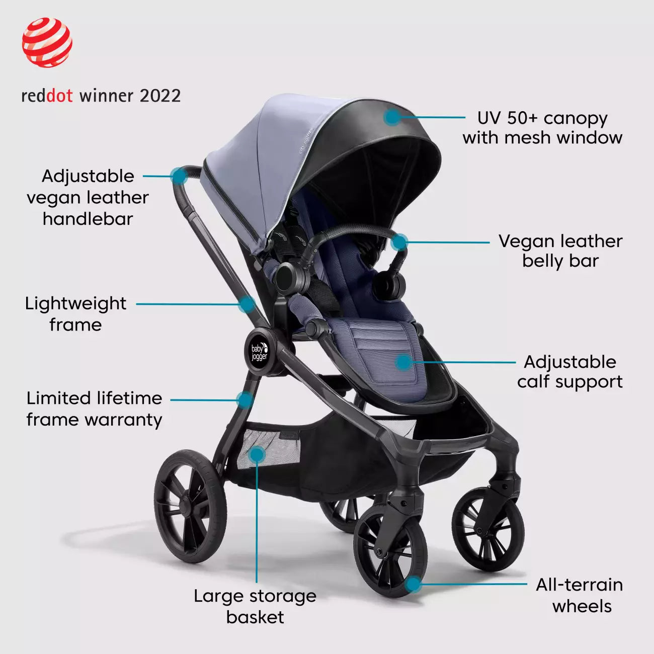 Baby Jogger City Sights Bundle - Commuter (stroller + carrycot + weather shield + b.bar)