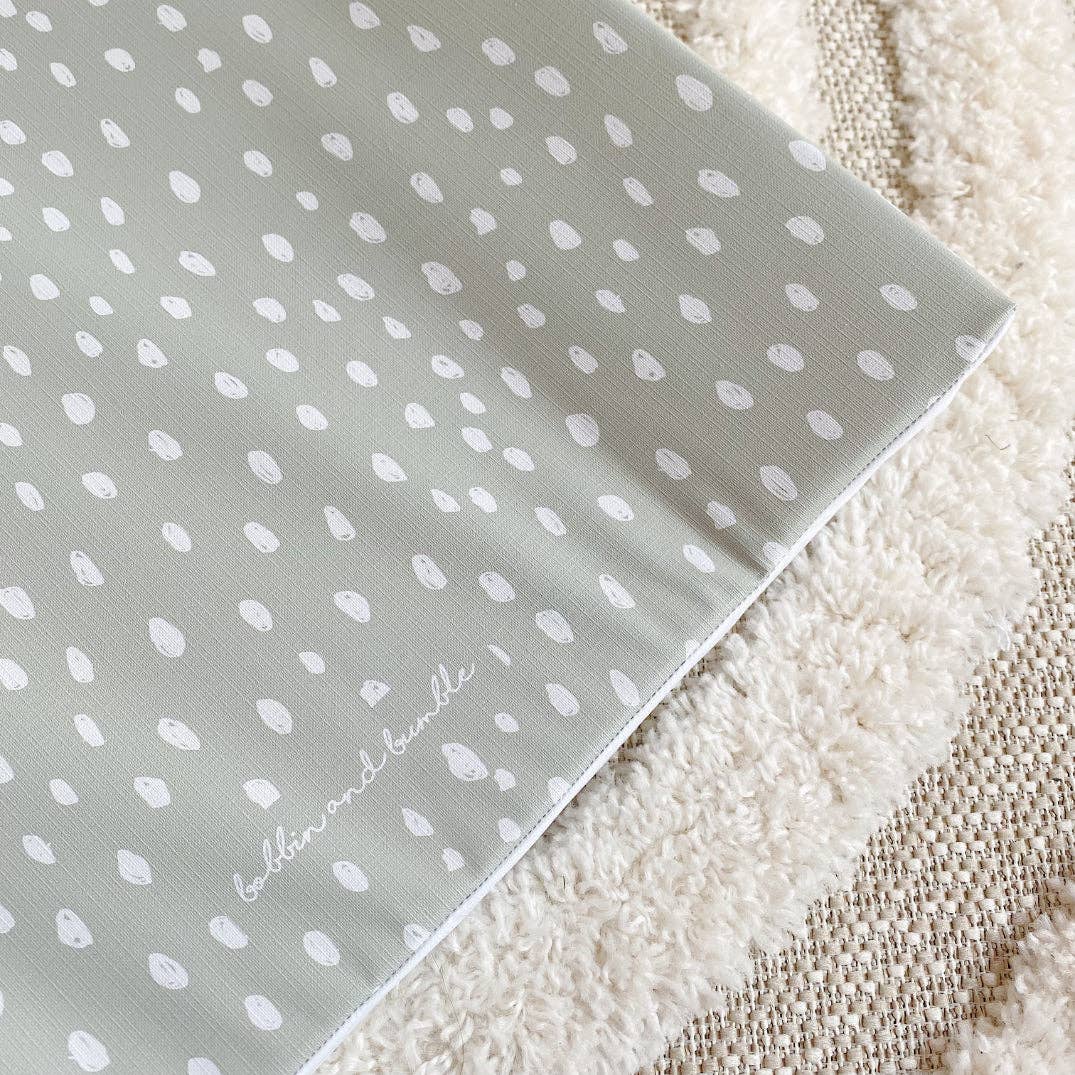 Sage Spots Wedge Baby Changing Mat | Handmade UK