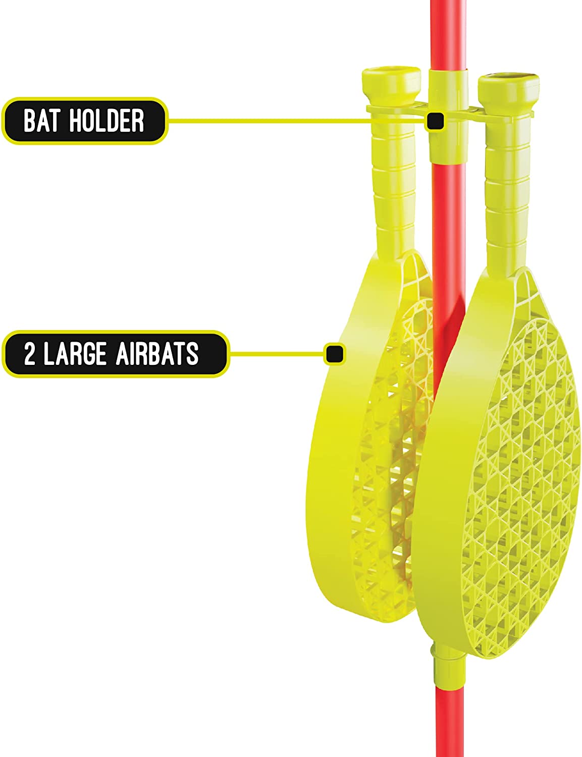 Swingball Classic Original | Red and Yellow | Outdoor Activities | Traditional Pole in the Ground Set | Real Tennis Ball and 2 Championship Bats