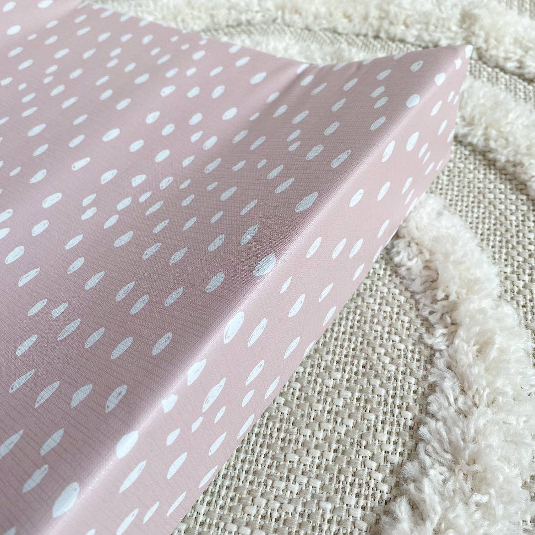 Dusky Pink Dot Wedge Changing Mat | Handmade UK