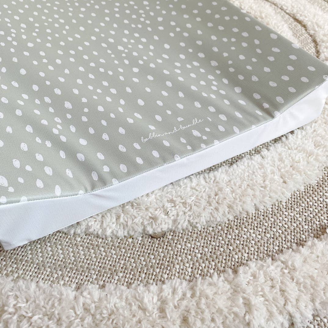Sage Spots Wedge Baby Changing Mat | Handmade UK