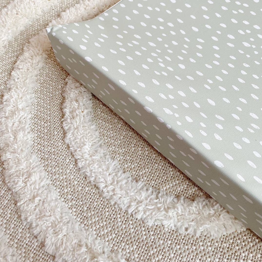 Sage Spots Wedge Baby Changing Mat | Handmade UK