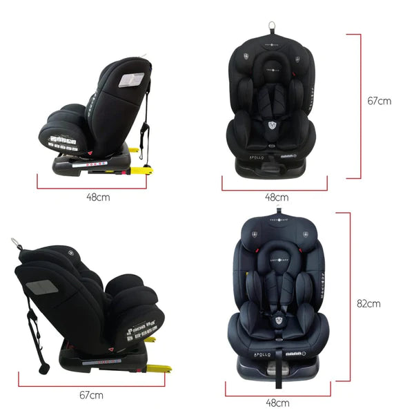 Cozy N Safe Apollo 360 360 Rotation Group 0+/1/2/3 Car Seat- Onxy