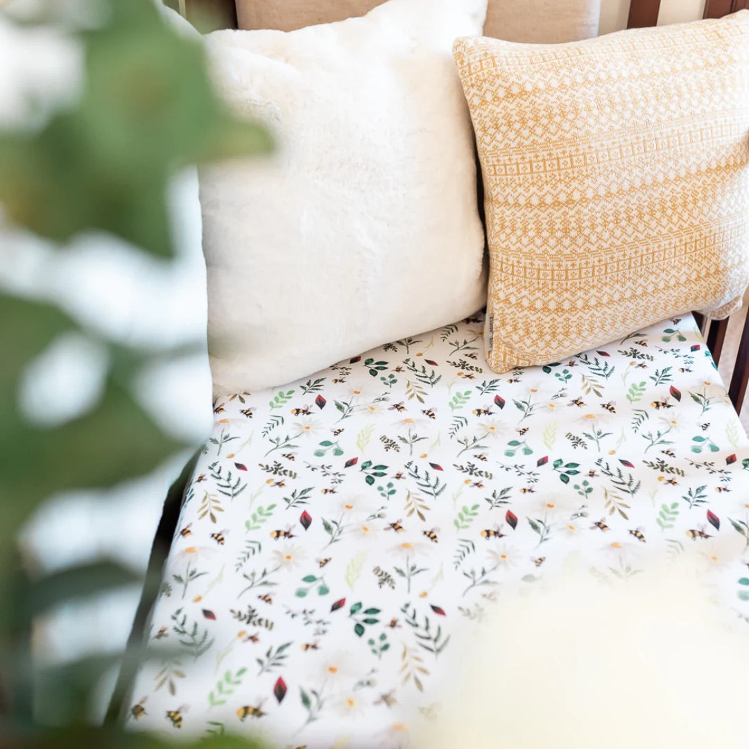 The Gilded Bird Fitted Cot Bed Sheet Wild Bees