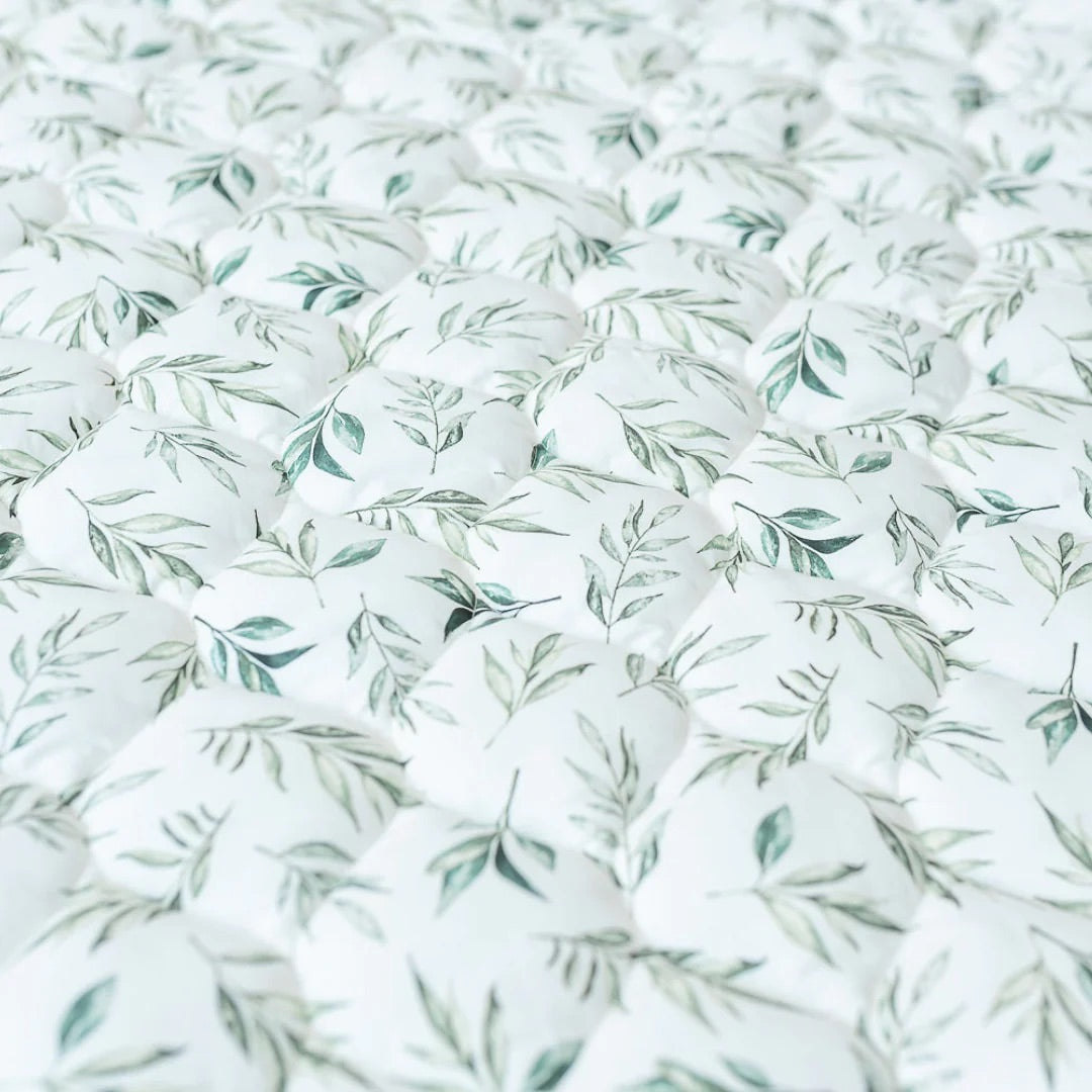 The Gilded Bird Quilted Playmat Linen Leaves