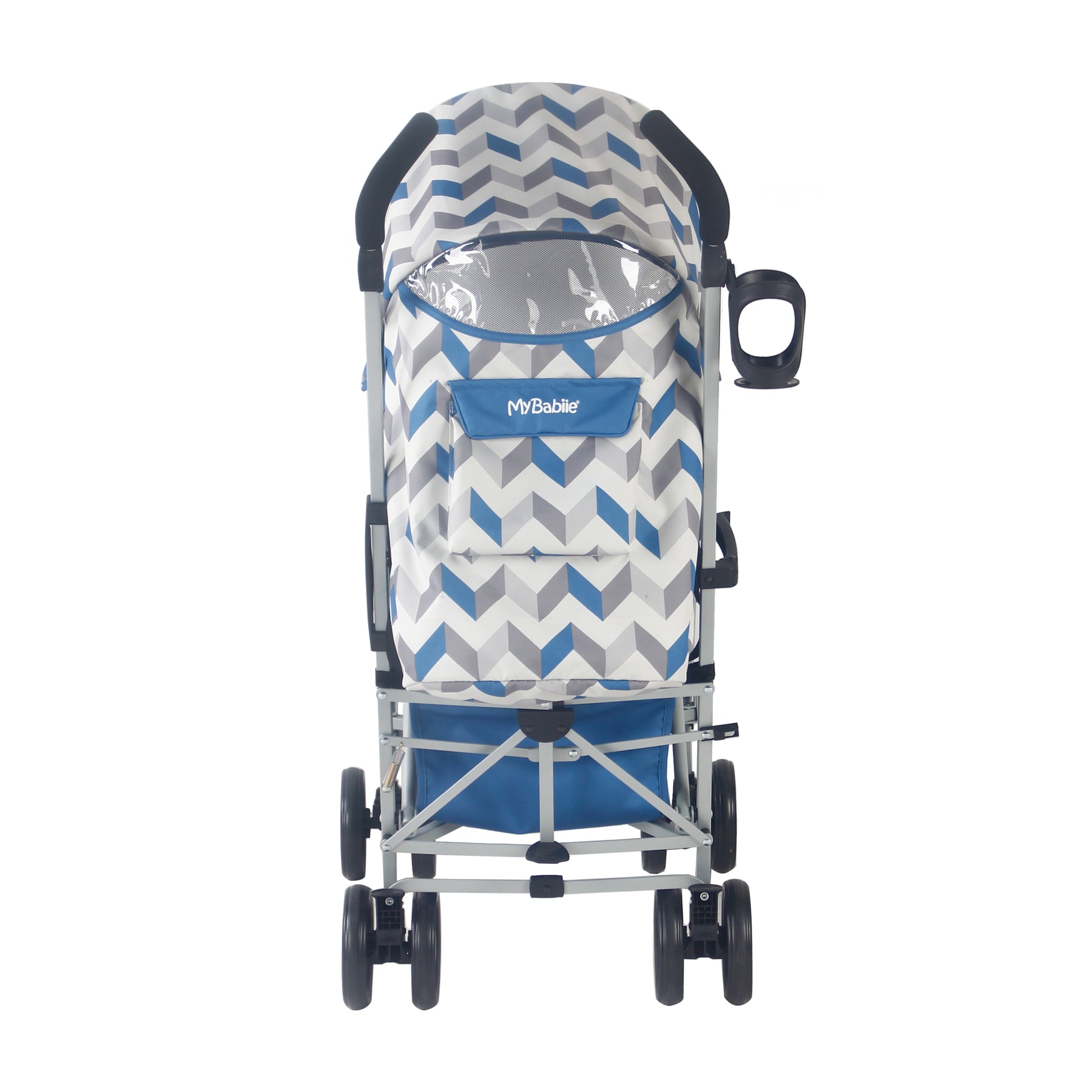 My Babiie MB02 Blue and Grey Chevron Lightweight Stroller