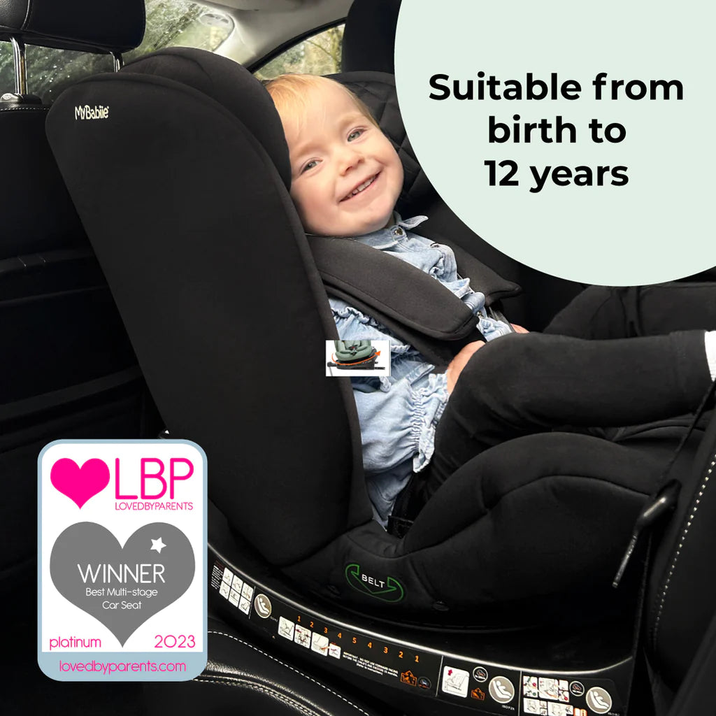 My Babiie MBCSSPIN i-Size (40-150cm) Spin Car Seat - Billie Faiers Quilted Black