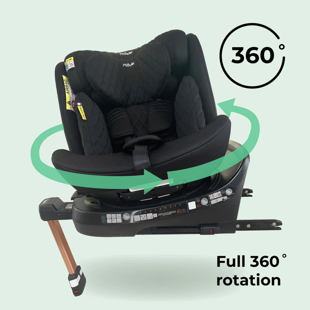 My Babiie MBCSSPIN i-Size (40-150cm) Spin Car Seat - Billie Faiers Quilted Black