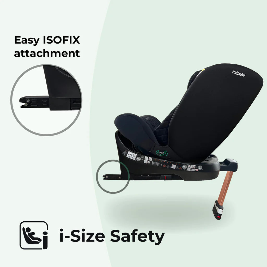 My Babiie MBCSSPIN i-Size (40-150cm) Spin Car Seat - Billie Faiers Quilted Black