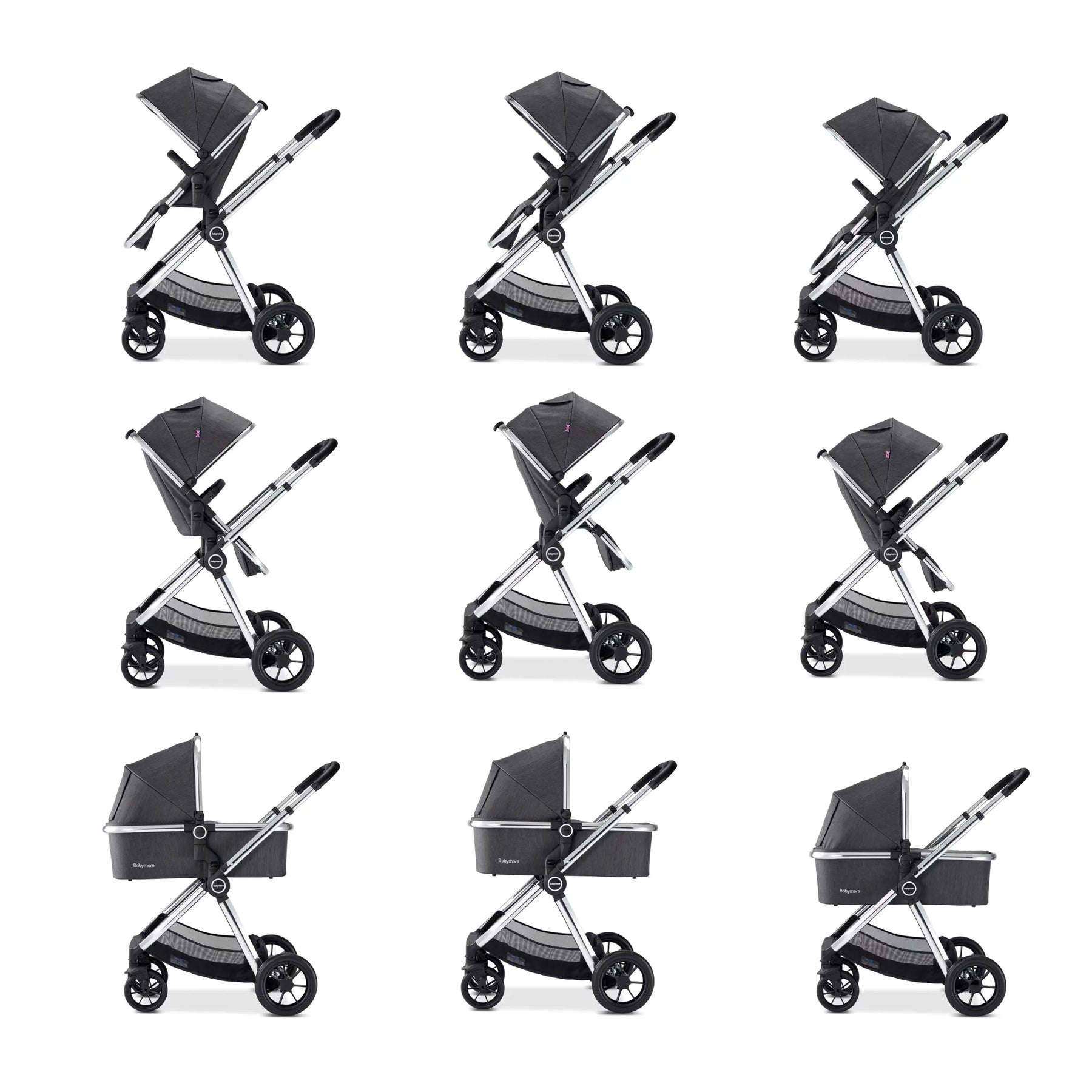 Memore V2 Travel System 13 Piece Coco with Base - Chrome