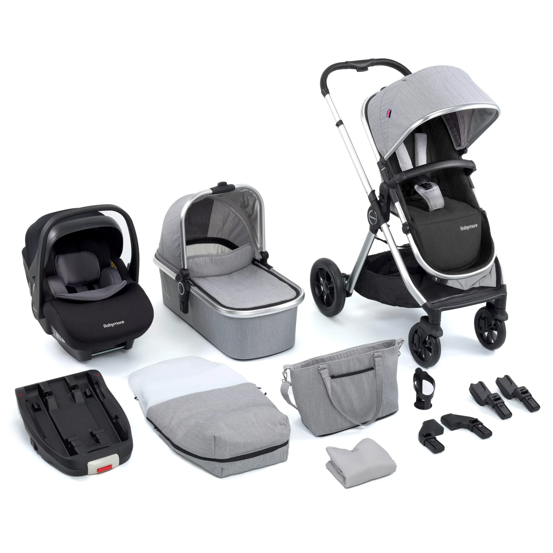 Memore V2 Travel System 13 Piece Pecan i-Size – Silver