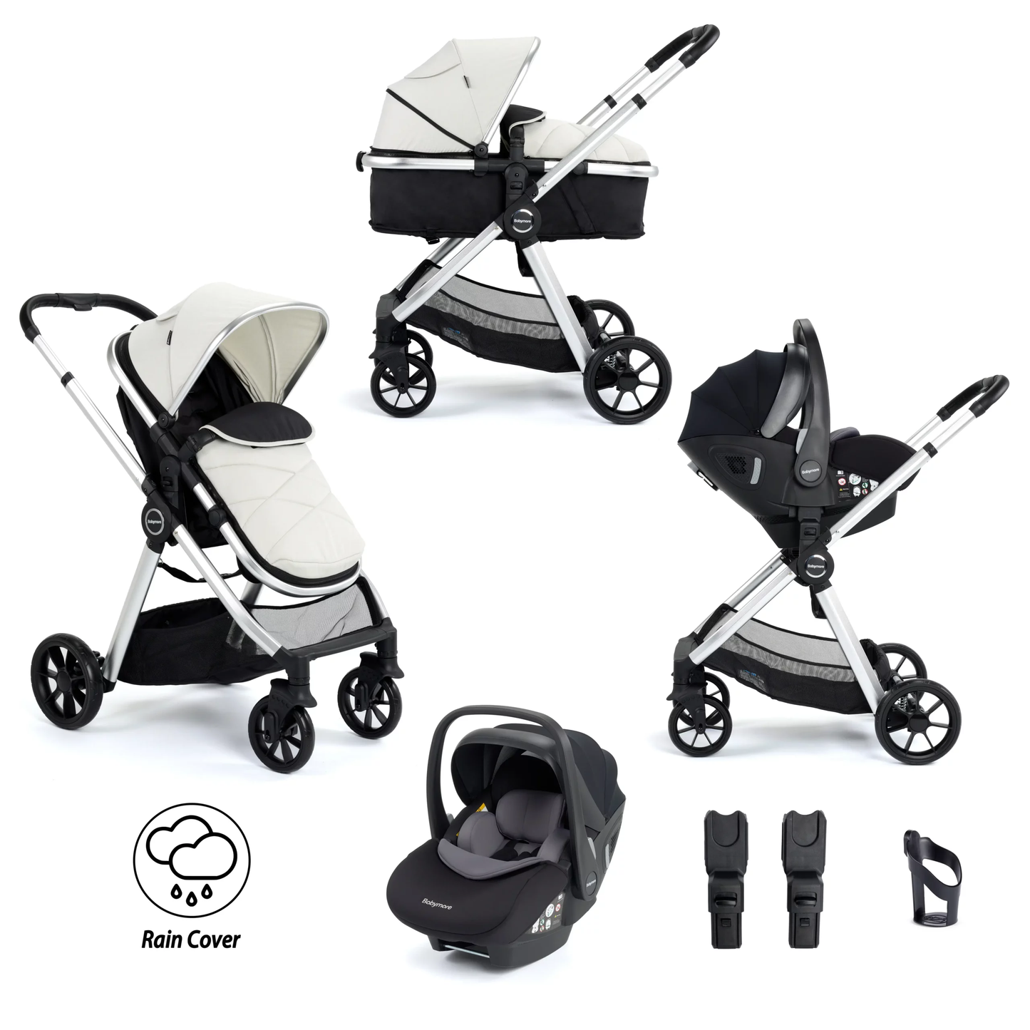 Mimi Travel System Pecan i-Size Car Seat – Silver