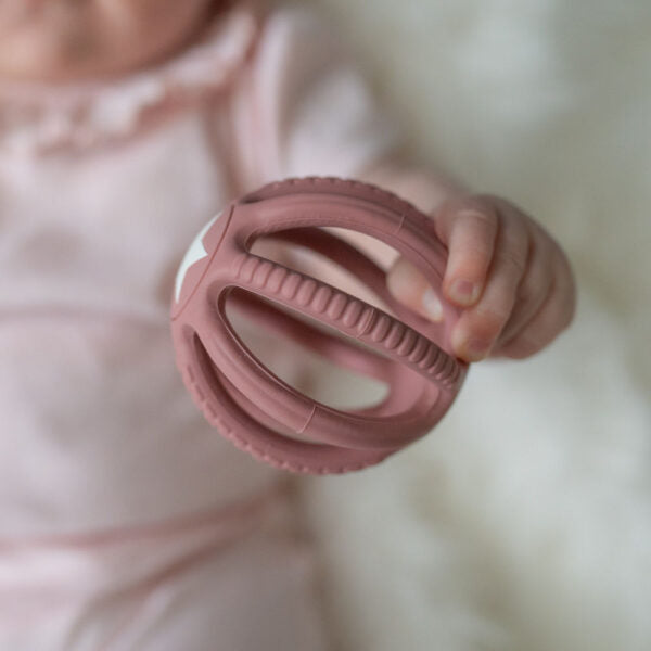Ziggle Silicone Teether Ball Pink