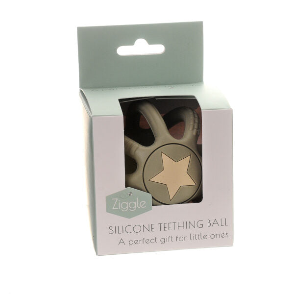 Ziggle Silicone Teether Ball grey