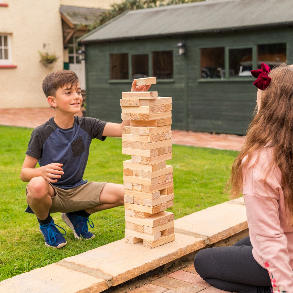 Garden Games Wooden Giant Stack n Fall