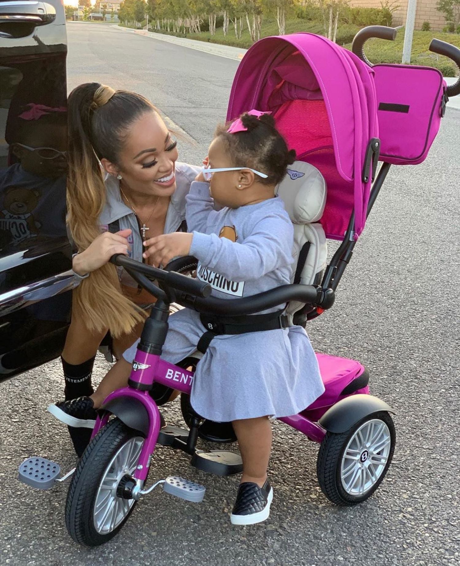 Fuchsia Pink Bentley 6 IN 1 Stroller Trike