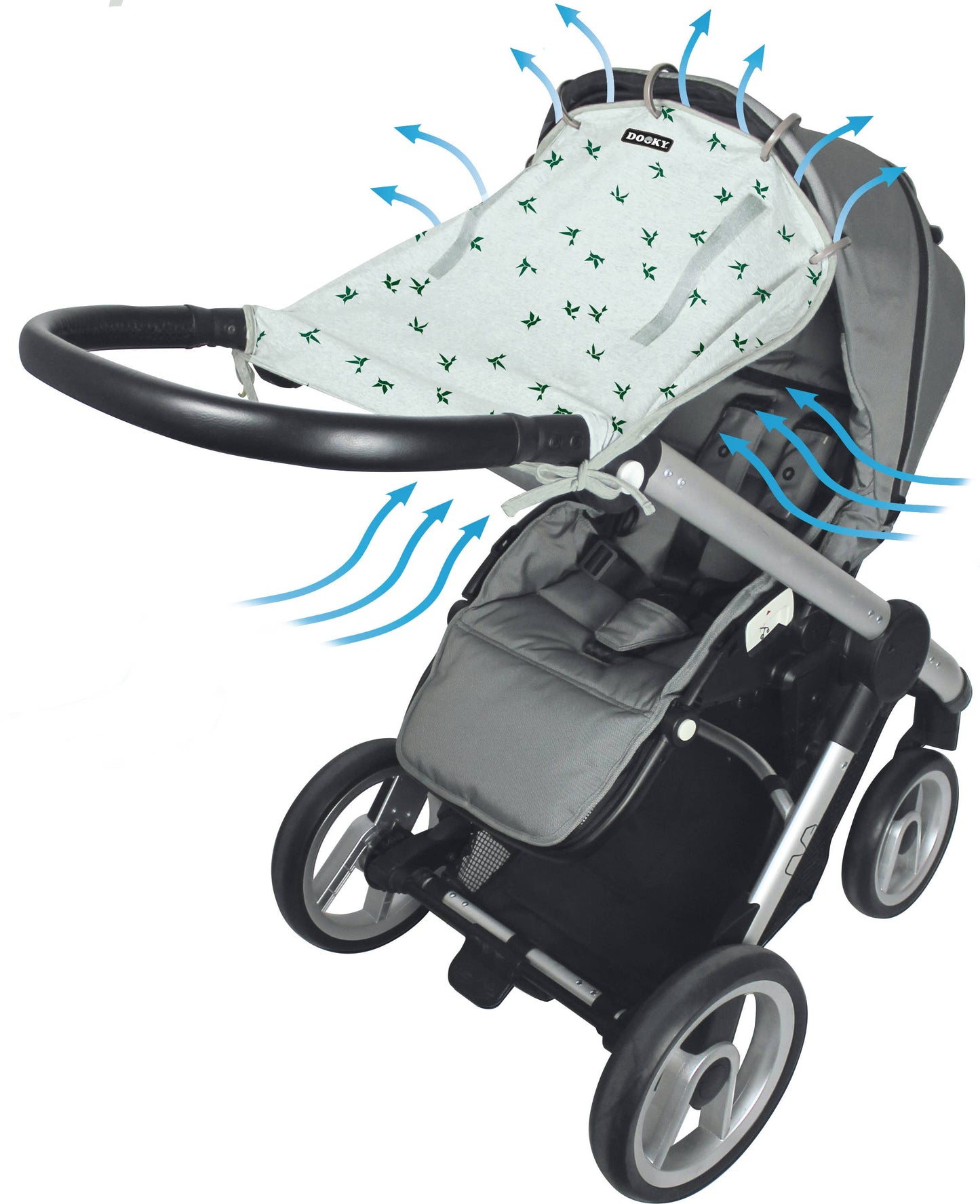 Dooky Universal Sun Shade - Origami Swallow Green