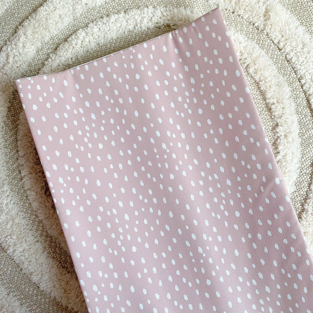Dusky Pink Dot Wedge Changing Mat | Handmade UK