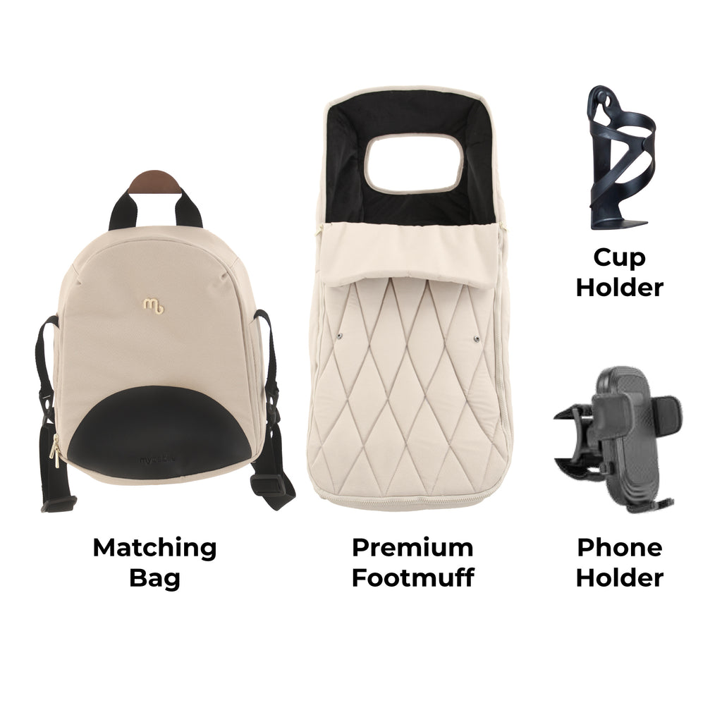 My Babiie MB450 LUXE 3-in-1 Travel System with Base - Feather