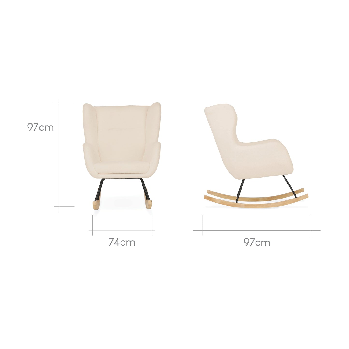 Marley Nursing Chair and Footstool - Teddy Light Beige