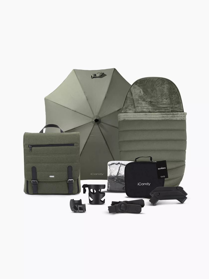 icandy Peach 7 Ivy Pushchair and Carrycot - Complete Car Seat Bundle