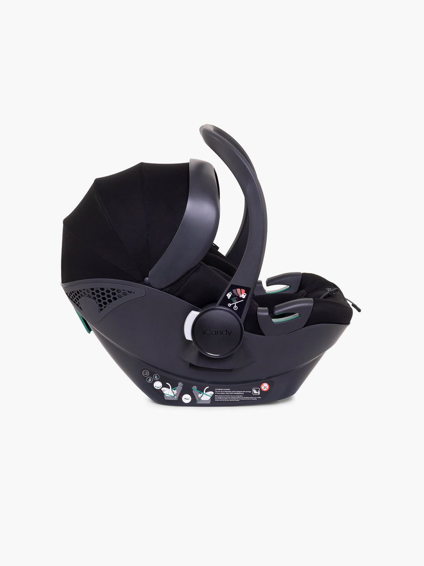 icandy Peach 7 Black Pushchair and Carrycot - Complete Car Seat Bundle