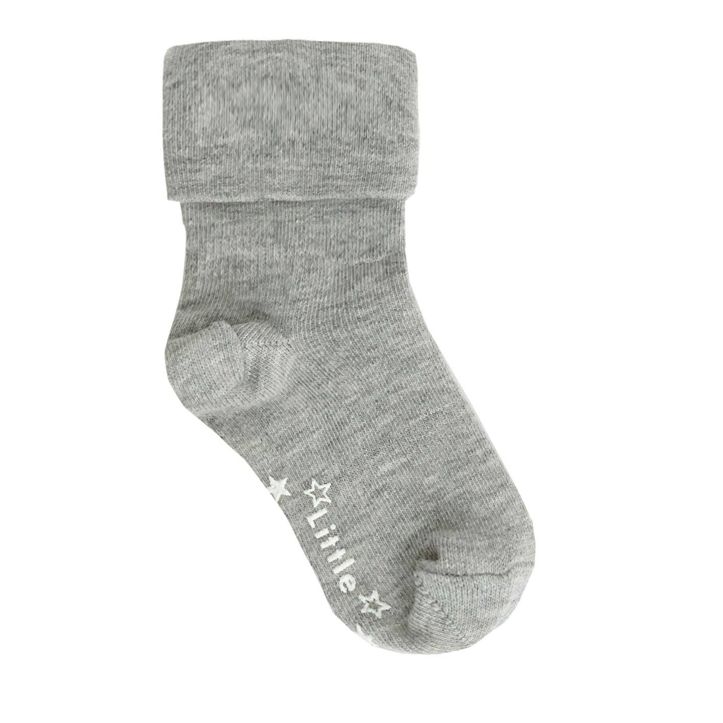 Non-Slip Stay on Baby and Toddler Socks - Grey Sky: 6-12 mths