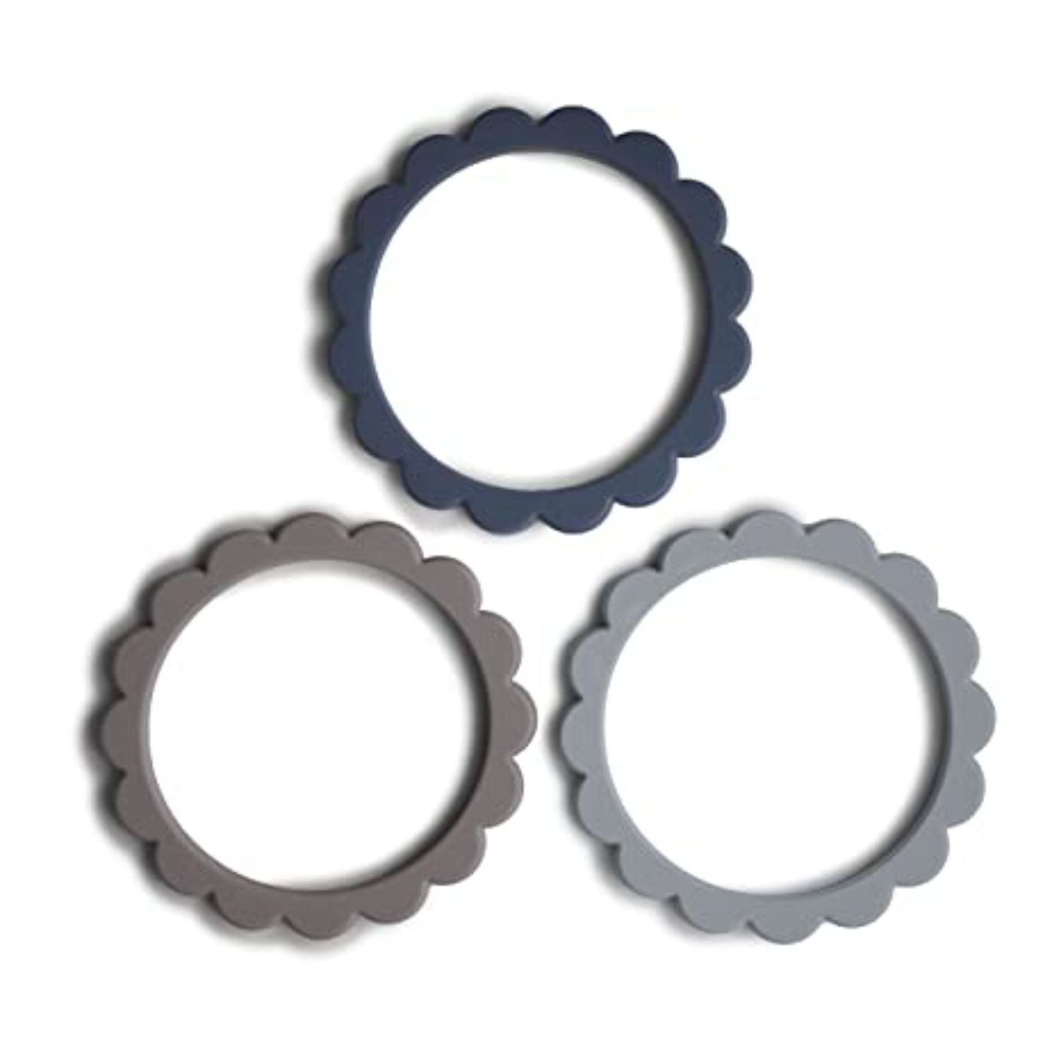 Mushie Flower Teething Bracelets Greys