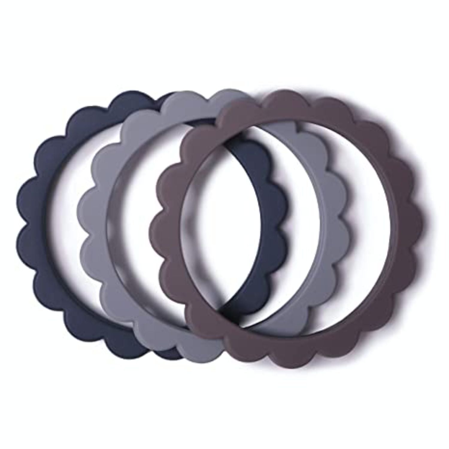 Mushie Flower Teething Bracelets Greys