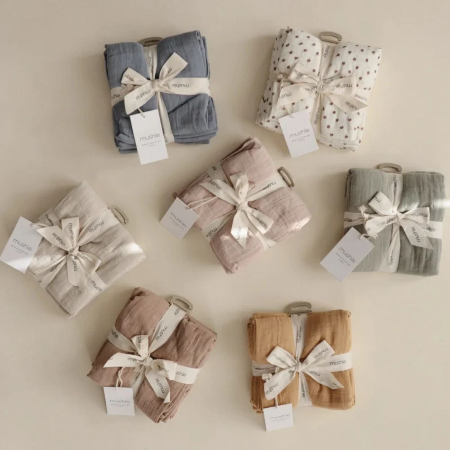 Mushie Muslin Cloth 3-pack Fog