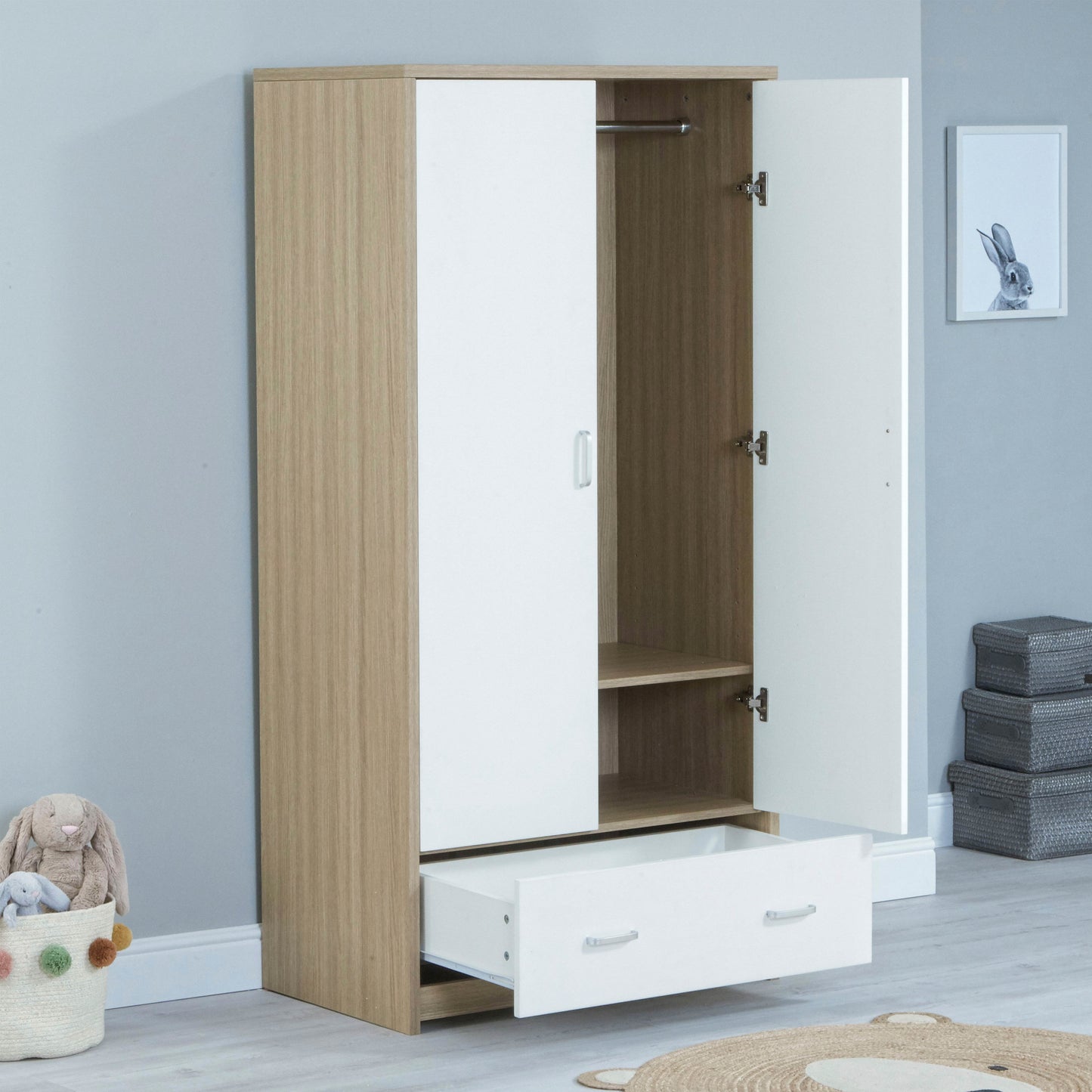 Luno Veni Wardrobe - White Oak
