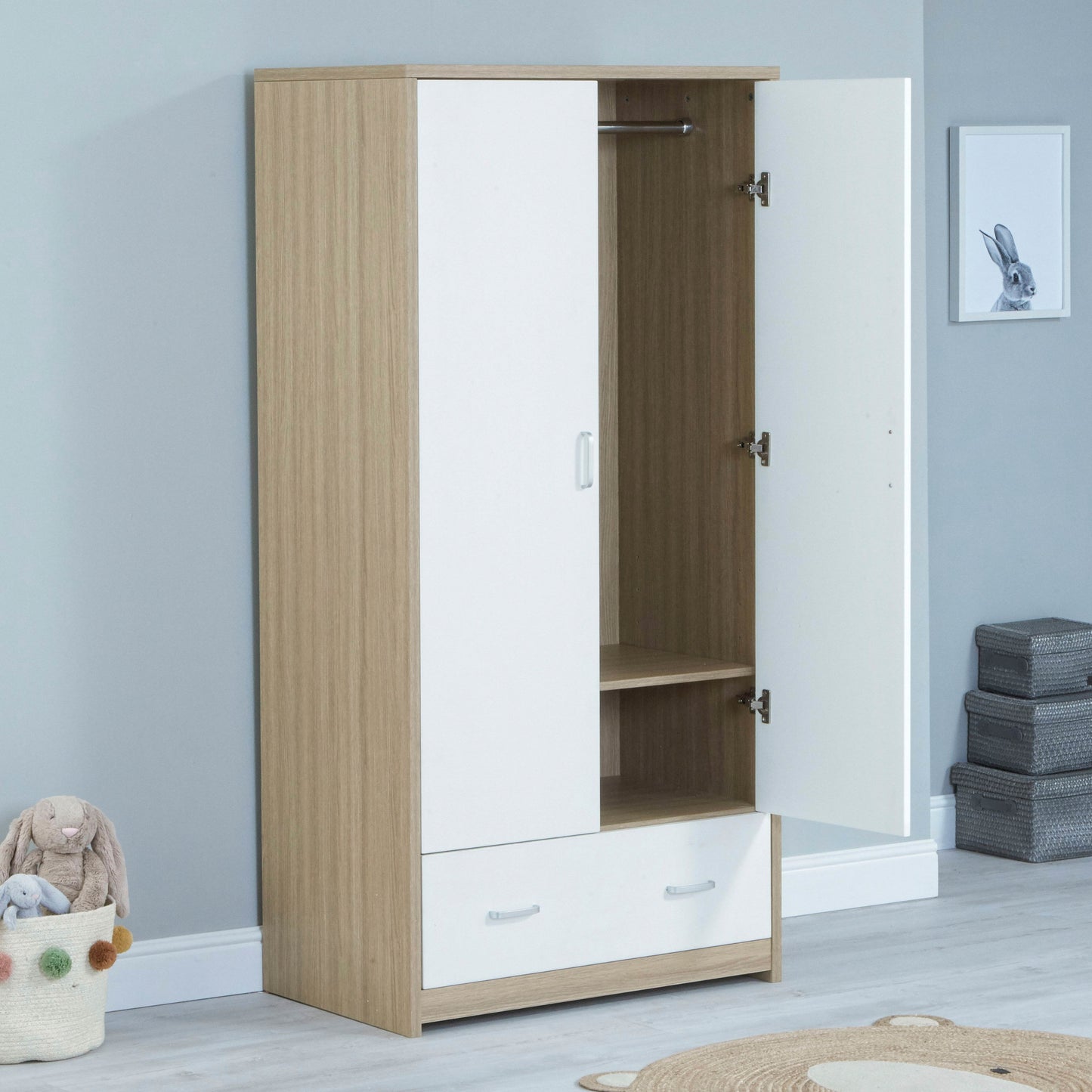 Luno Veni Wardrobe - White Oak