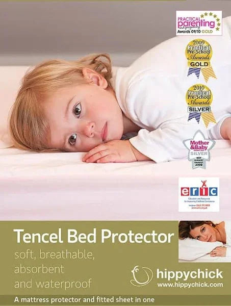 Tencel Fitted Bed Protector Cot 60x120cm Pale Lemon