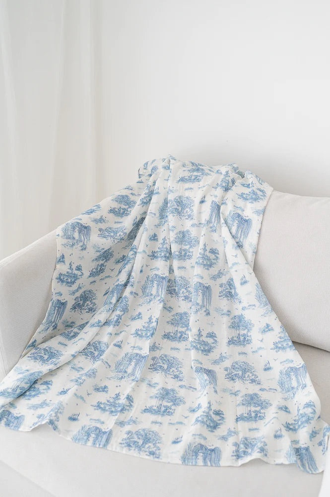 The Gilded Bird X-Large Muslin Swaddle - Spring Toile