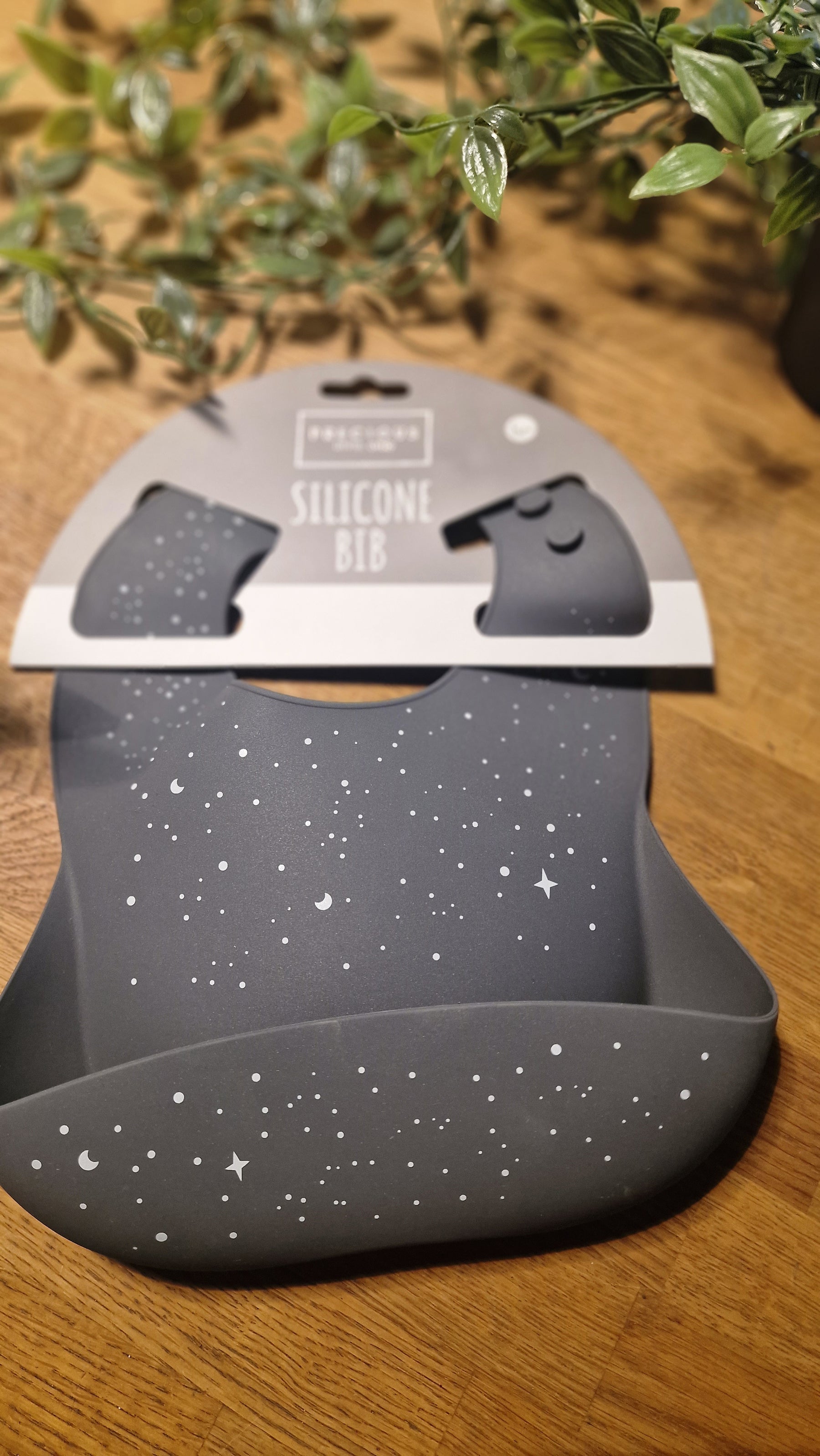 Precious Little One Silicone Bib Moons and Stars