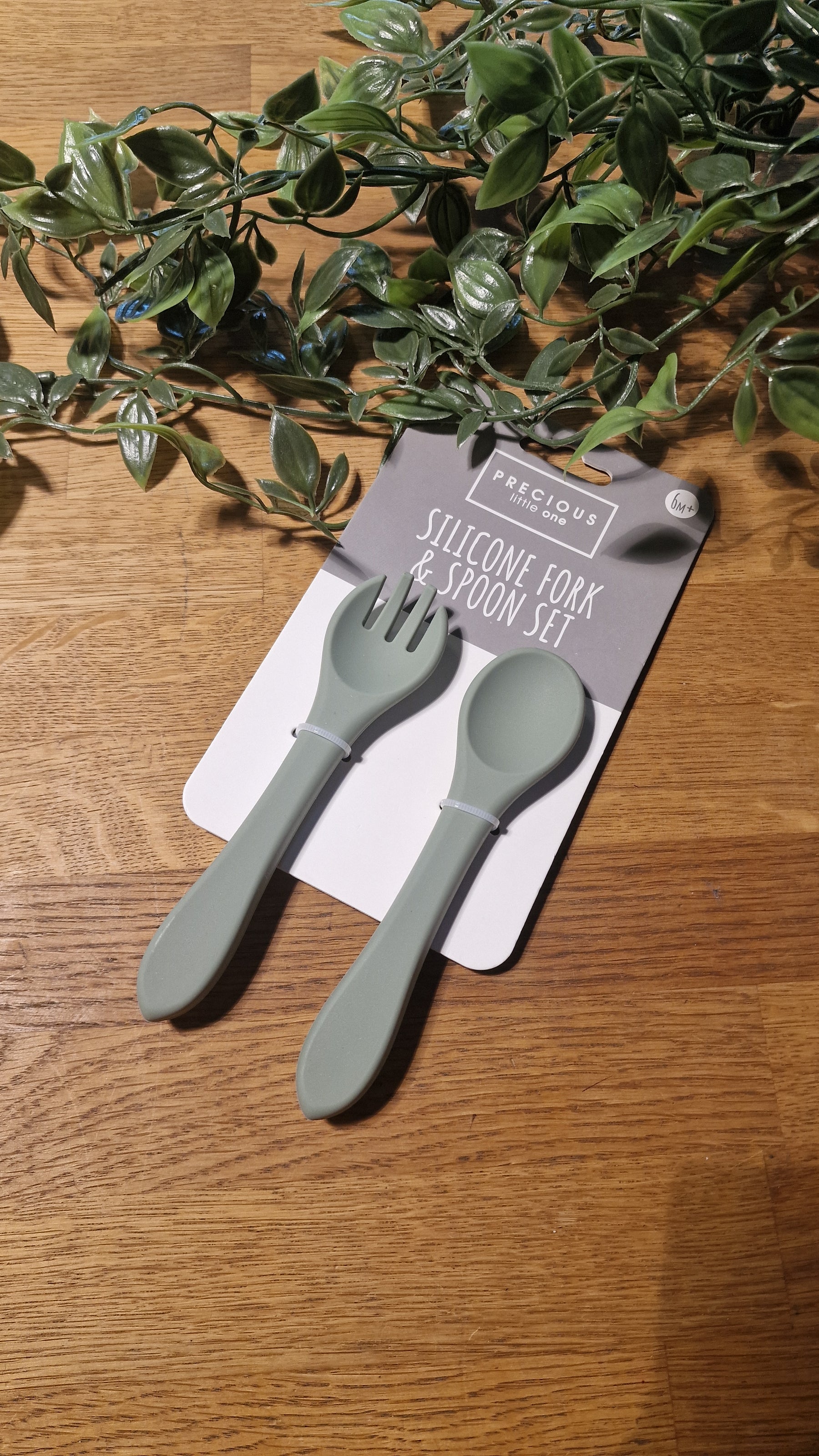Precious Little One Silicone Spoon And Fork Set