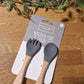 Precious Little One Wooden Silicone Fork & Spoon