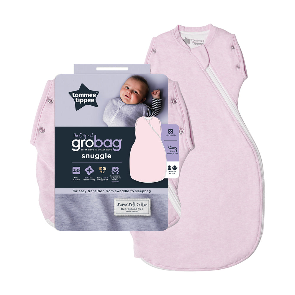 Tommee Tippee Grobag Snuggle Pink Marl Baby Sleep Bag, 3-9m, 1.0 Tog