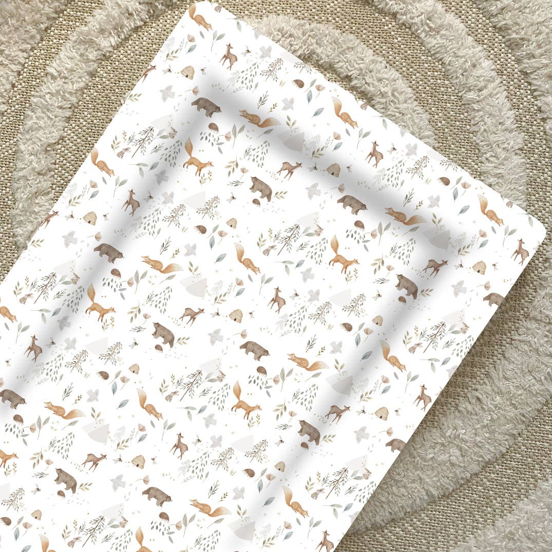 Baby Changing Mat | Woodland Animals Print | Handmade UK