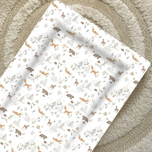 Baby Changing Mat | Woodland Animals Print | Handmade UK