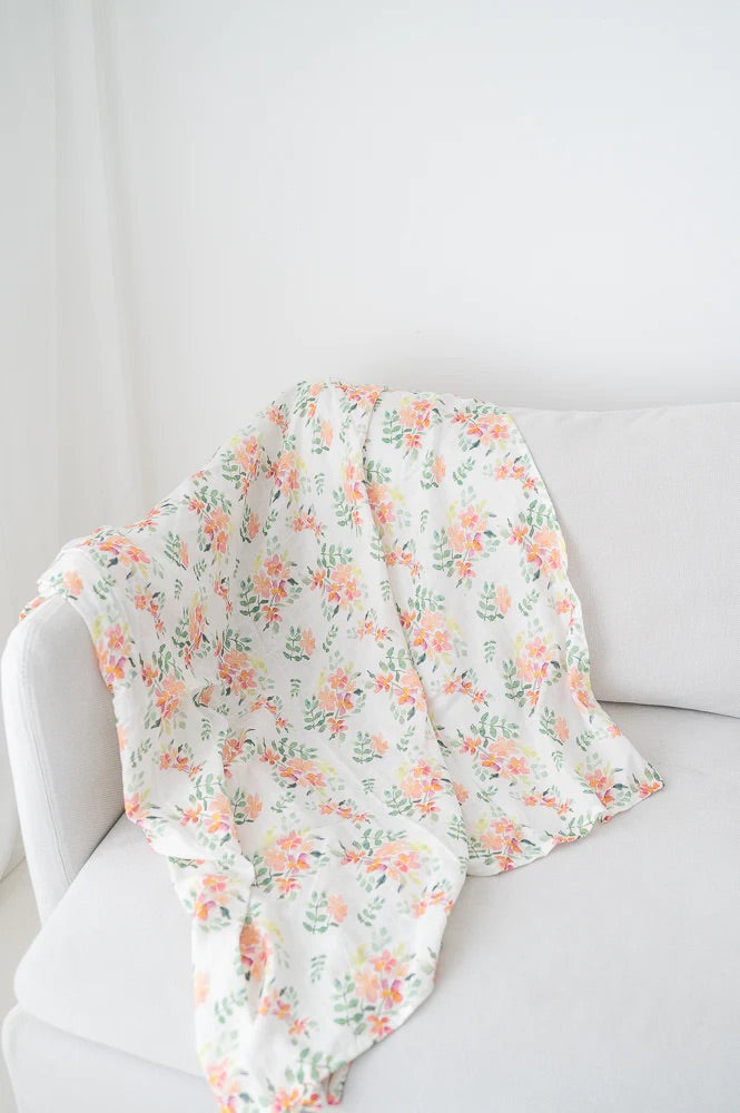 The Gilded Bird X-Large Muslin Swaddle - Pretty Stems