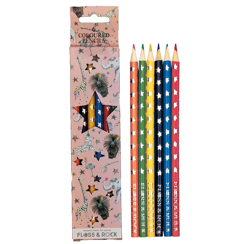 Party Animals Pack of 6 Pencils