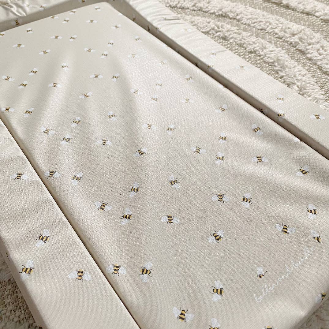 Baby Changing Mat | Bee Print | Handmade UK