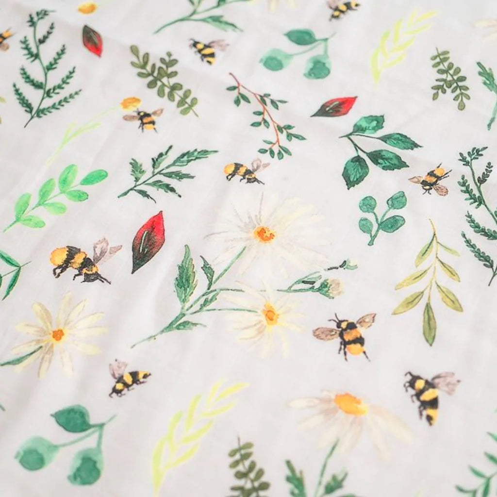 The Gilded Bird X-Large Muslin Swaddle- Wild Bees