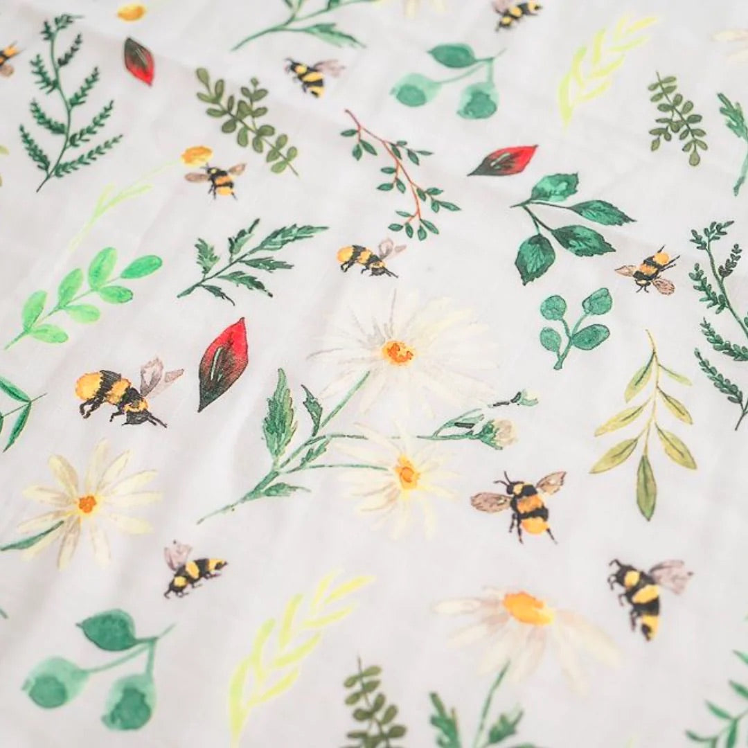 The Gilded Bird X-Large Muslin Swaddle- Wild Bees
